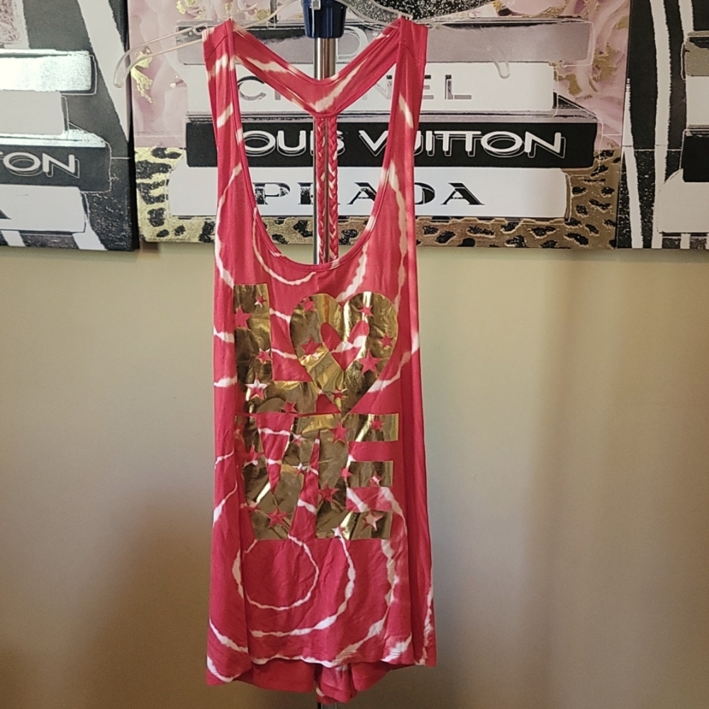 3 XG Red Tie Dye work out Top